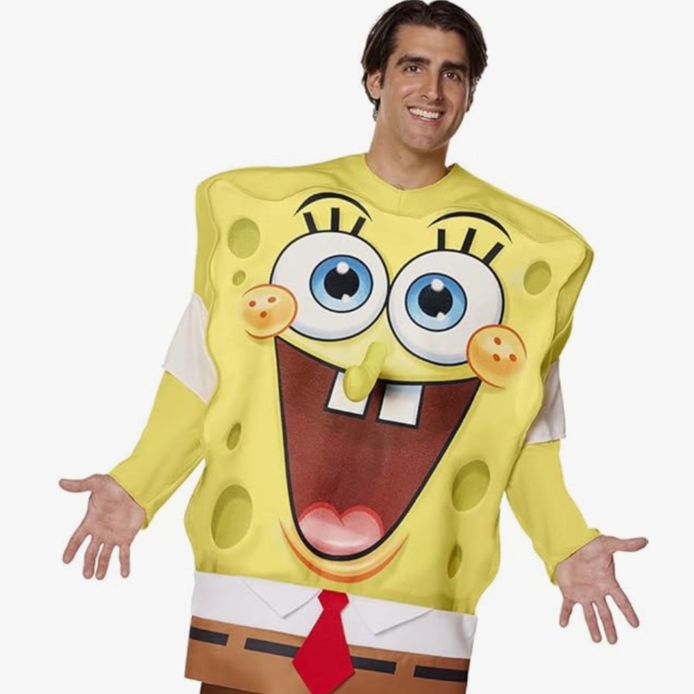 SpongeBob Squarepants Bright Yellow Graphic Face Men's Costume Top